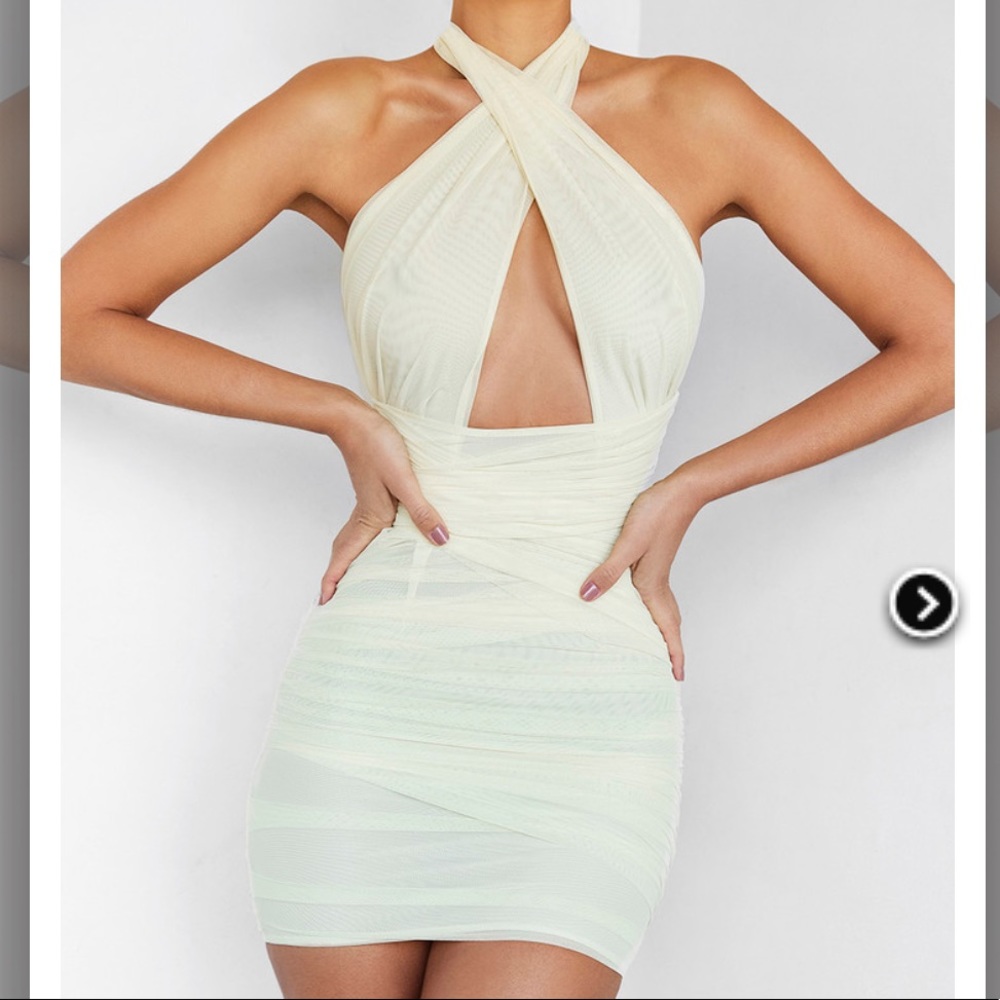 Over It Lemon Halter Dress